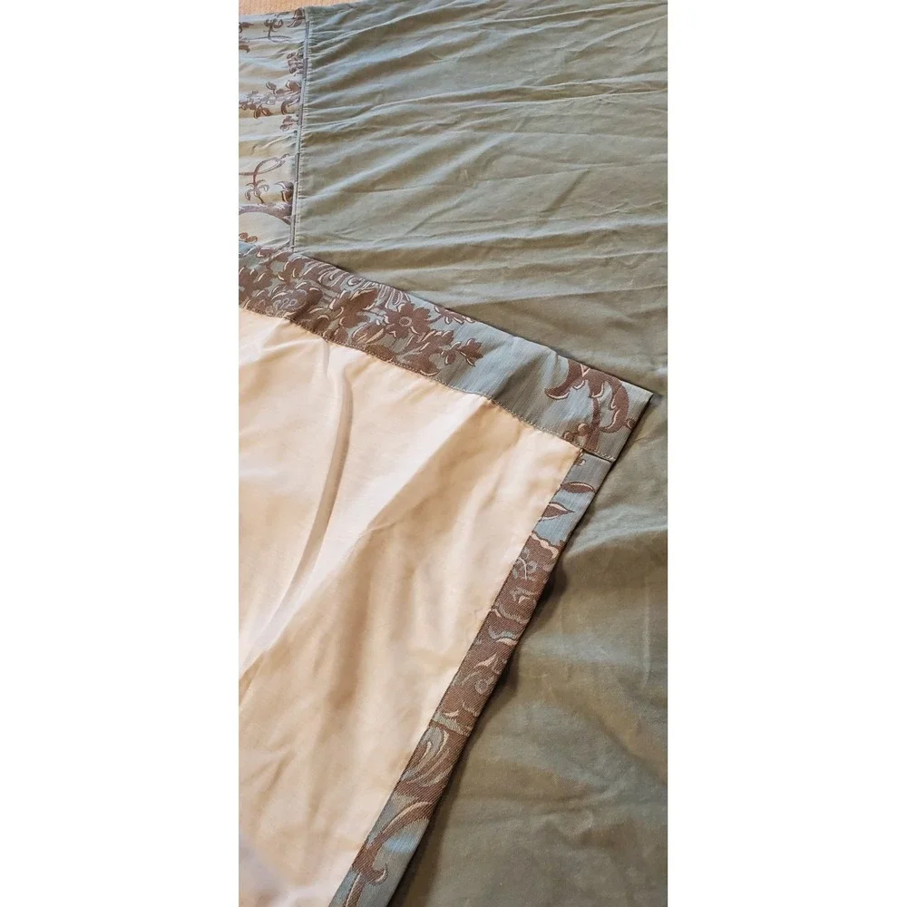 Vtg‎ Springmaid Curtain 1 Panel 50x84 Sage Green Blue Floral Retro Lined